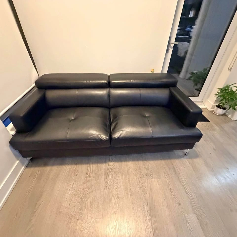 Modern Black 3-Seater Sofa