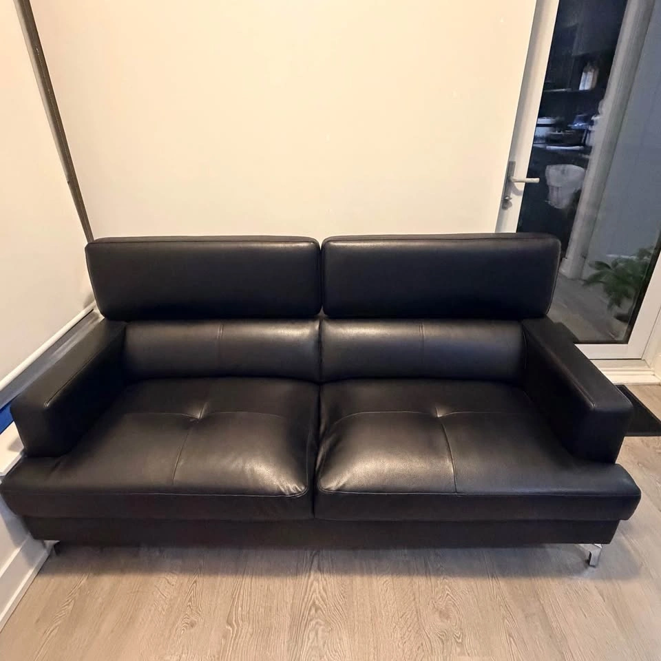 Modern Black 3-Seater Sofa - photo 2