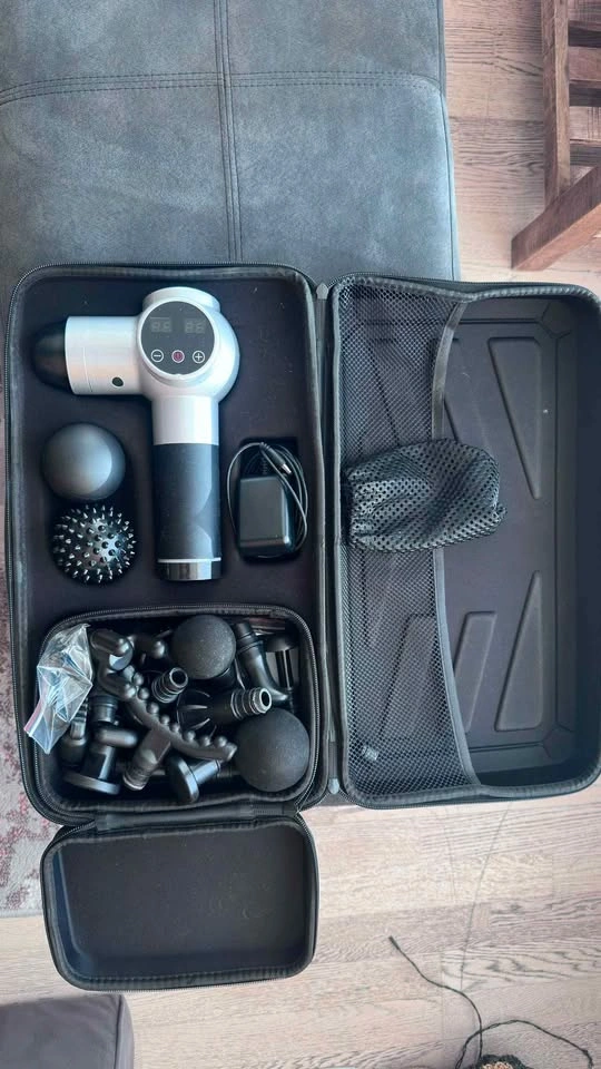 Percussion Massage Gun with Attachments and Carrying Case - photo 2