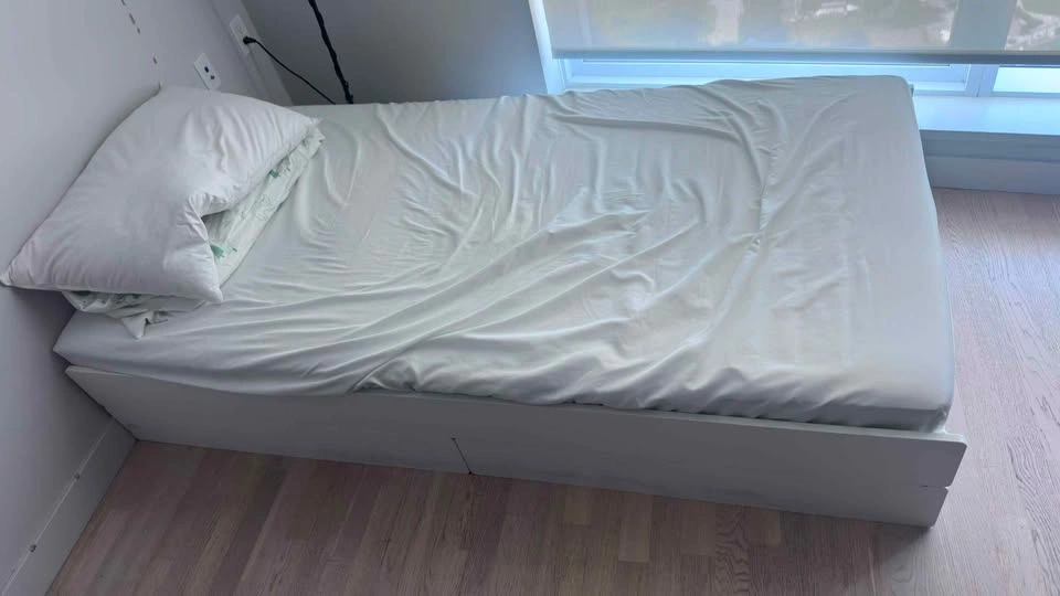 IKEA MALM Twin Bed Frame with 2 Storage Drawers and mattress - photo 2