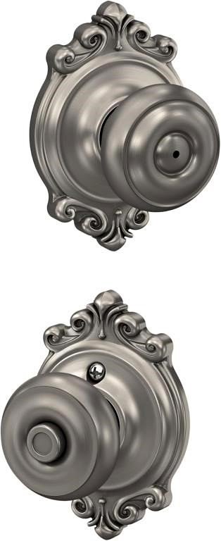 SCHLAGE Knob Satin Nickel (F170 GEO 619 BRK)