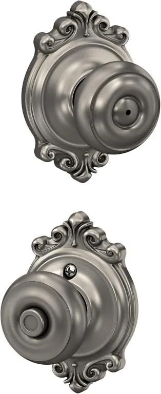 SCHLAGE Knob Satin Nickel (F170 GEO 619 BRK) thumbnail
