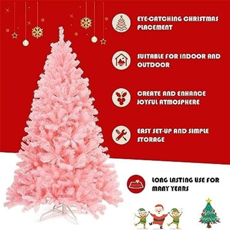 Pink Christmas Tree with Metal Legs 4 Ft. Decoration - photo 3