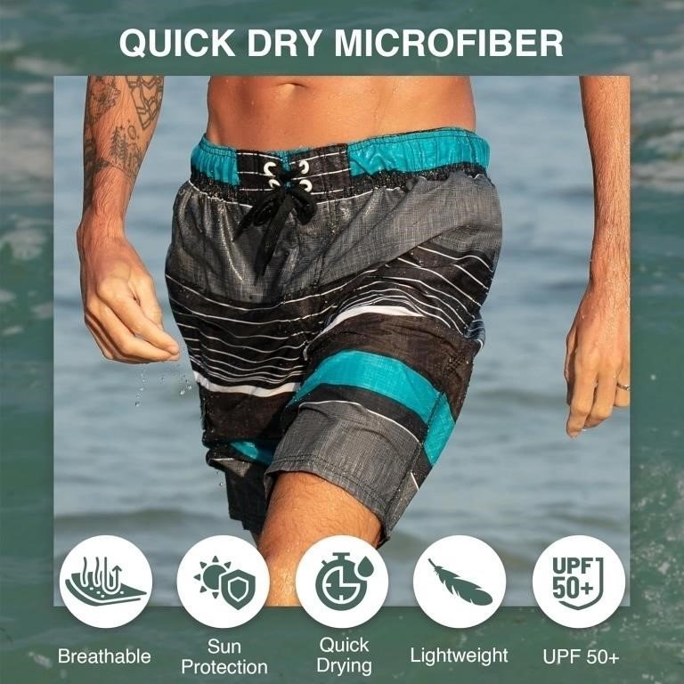 Men's Standard Barracuda Swim Trunks Waist SIZE 32-38 - photo 2
