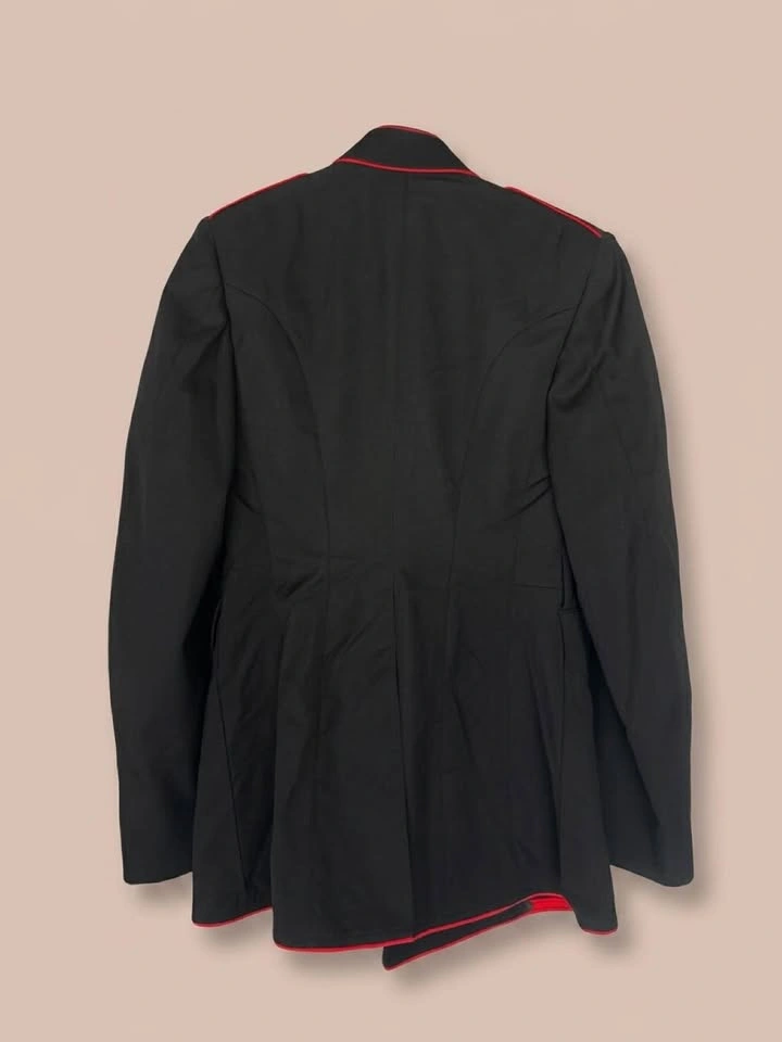 Black Military Style Jacket with Red Piping Gold Buttons USMC - photo 2