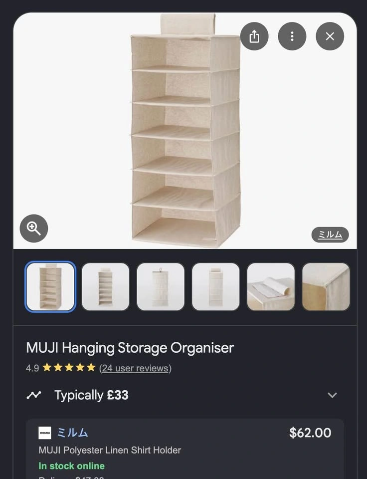 Muji 6-Shelf Hanging Closet Organizer - photo 5