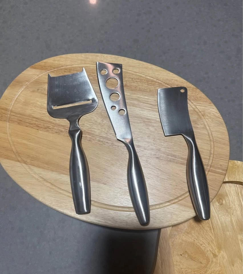 Wooden Cheese Board Set with 3 Stainless Steel Knives - photo 2