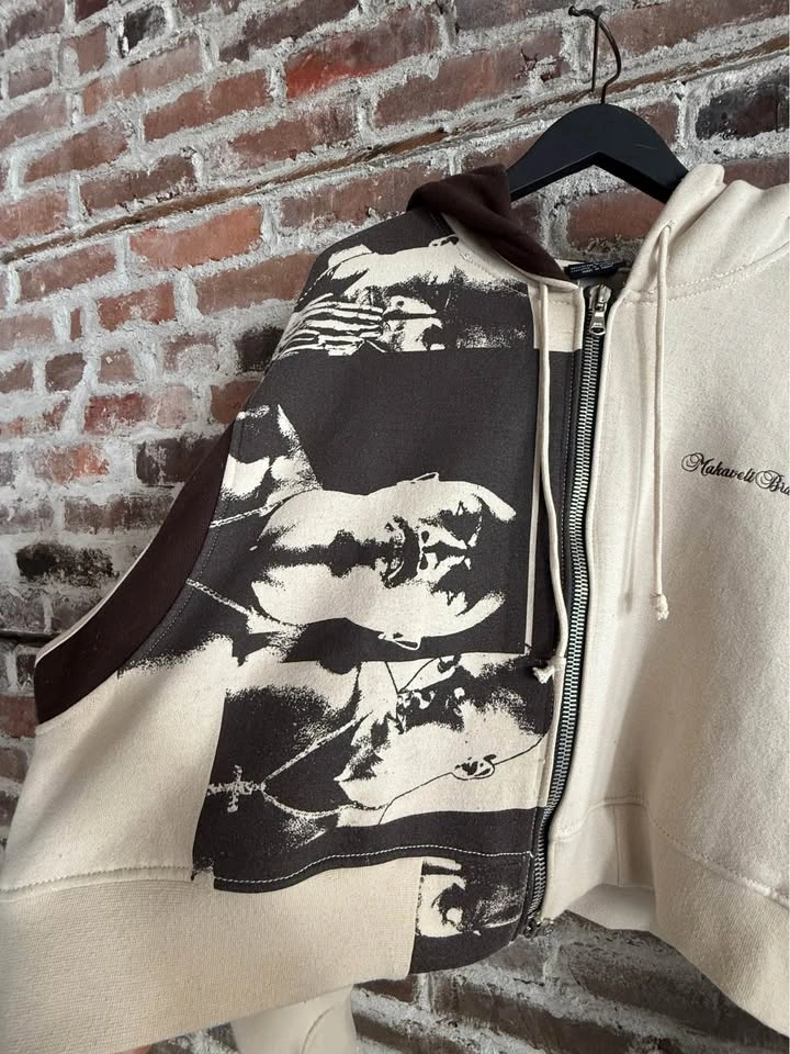 Reworked Makaveli Tupac Crop Hoodie - photo 2
