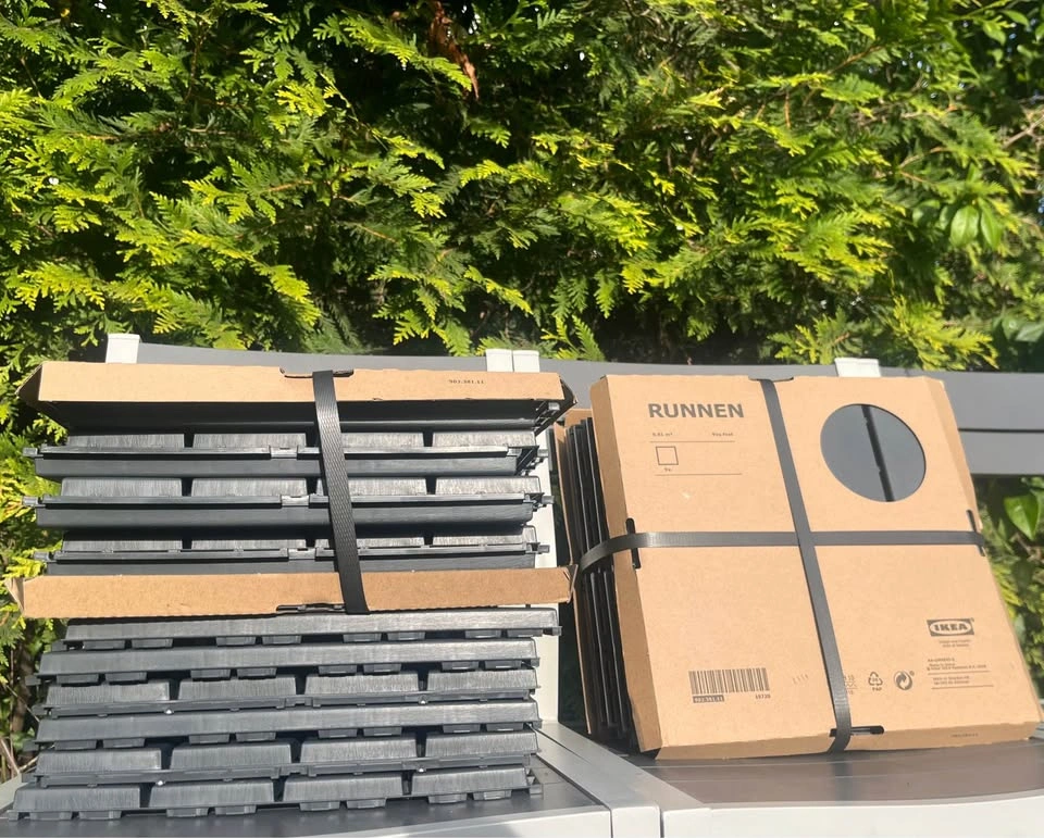 26 NEW IKEA RUNNEN Deck Tiles – Dark Grey – Brand New - photo 2