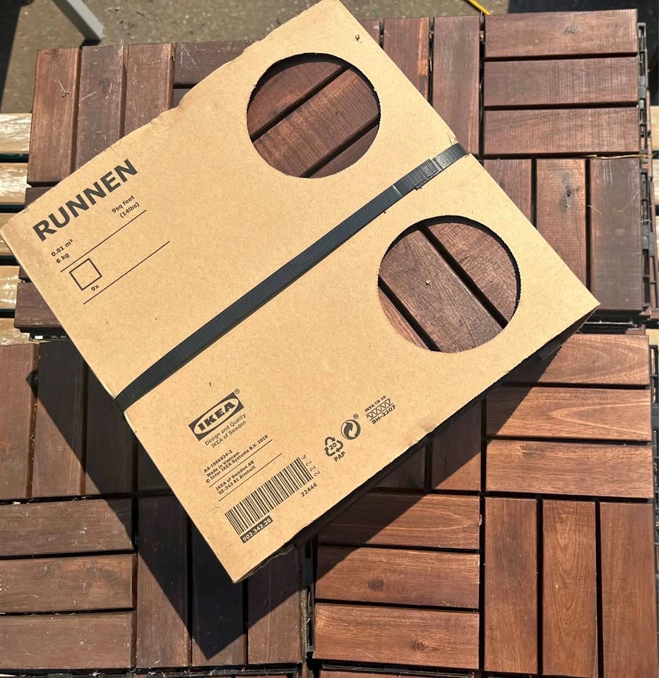 87 IKEA RUNNEN Acacia Wood Deck Tiles