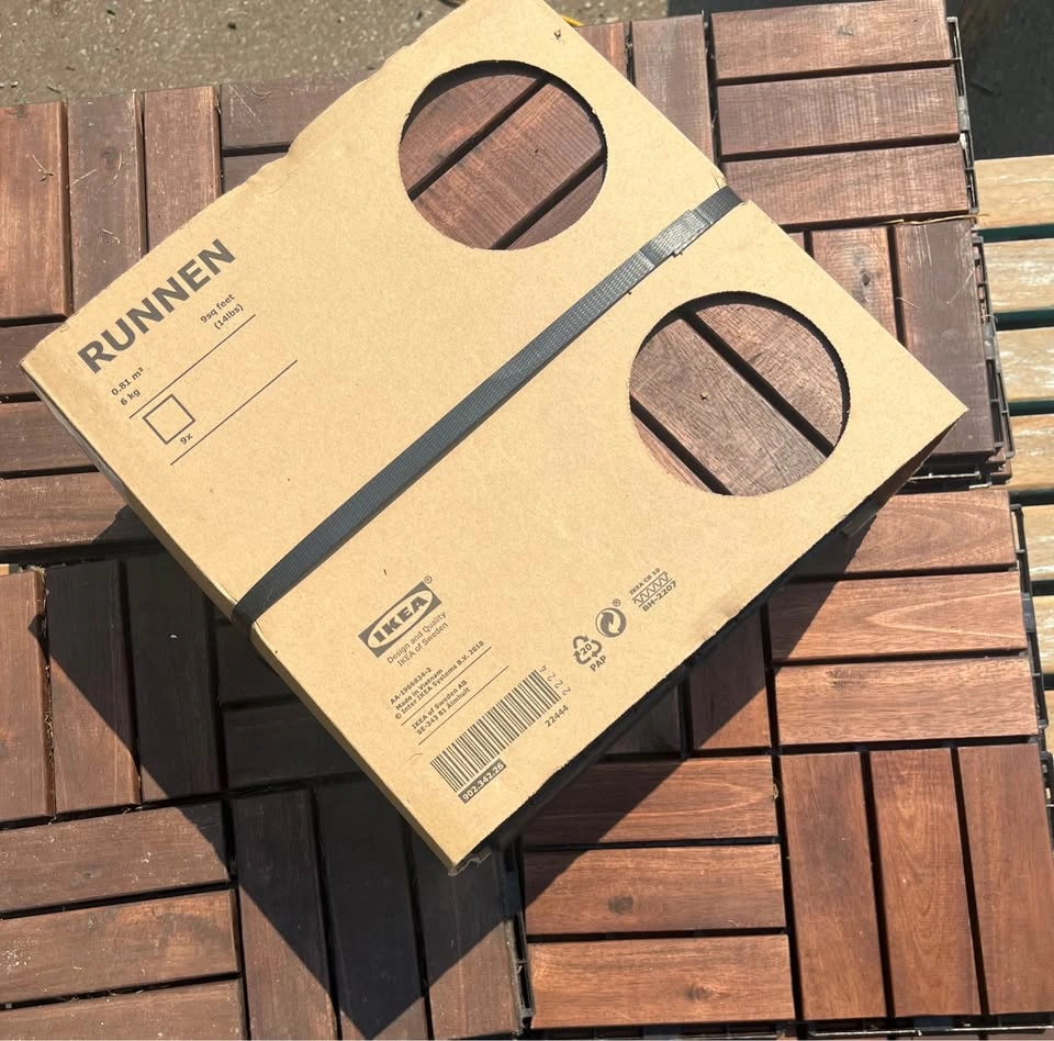 87 IKEA RUNNEN Acacia Wood Deck Tiles - photo 2