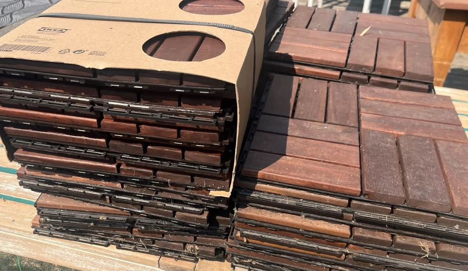 87 IKEA RUNNEN Acacia Wood Deck Tiles - photo 4