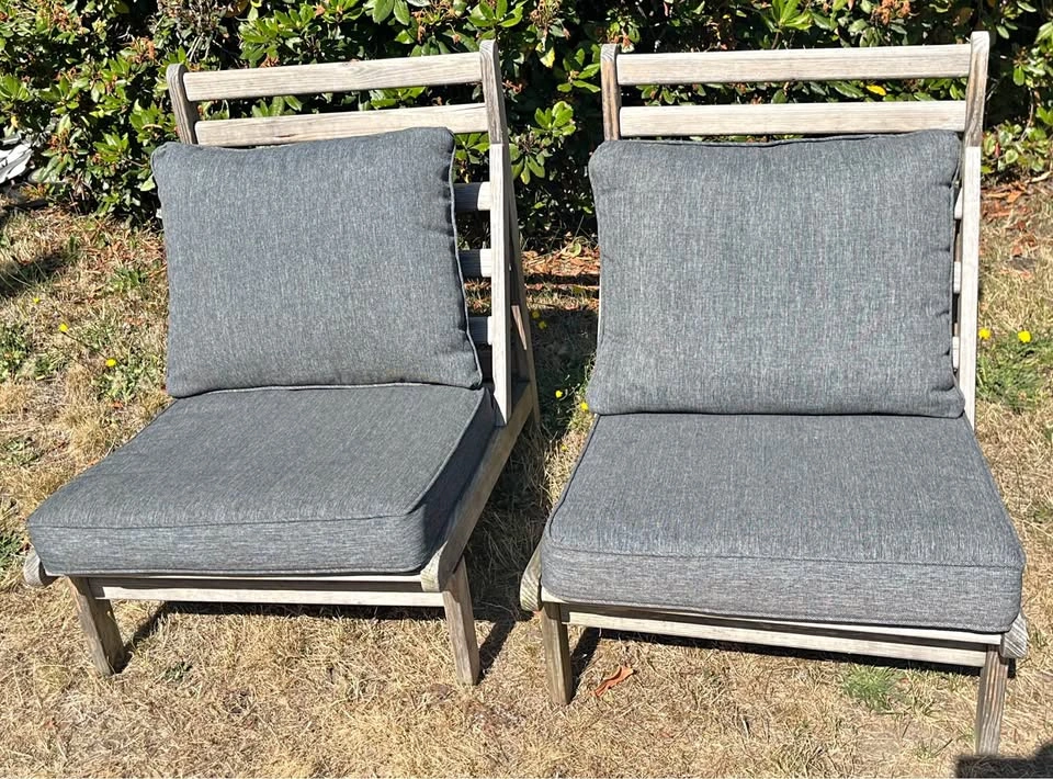 (can deliver) Dark Grey Patio Cushions – 2 Sets Available