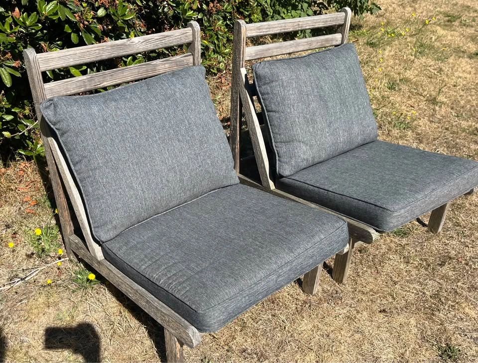 (can deliver) Dark Grey Patio Cushions – 2 Sets Available - photo 2