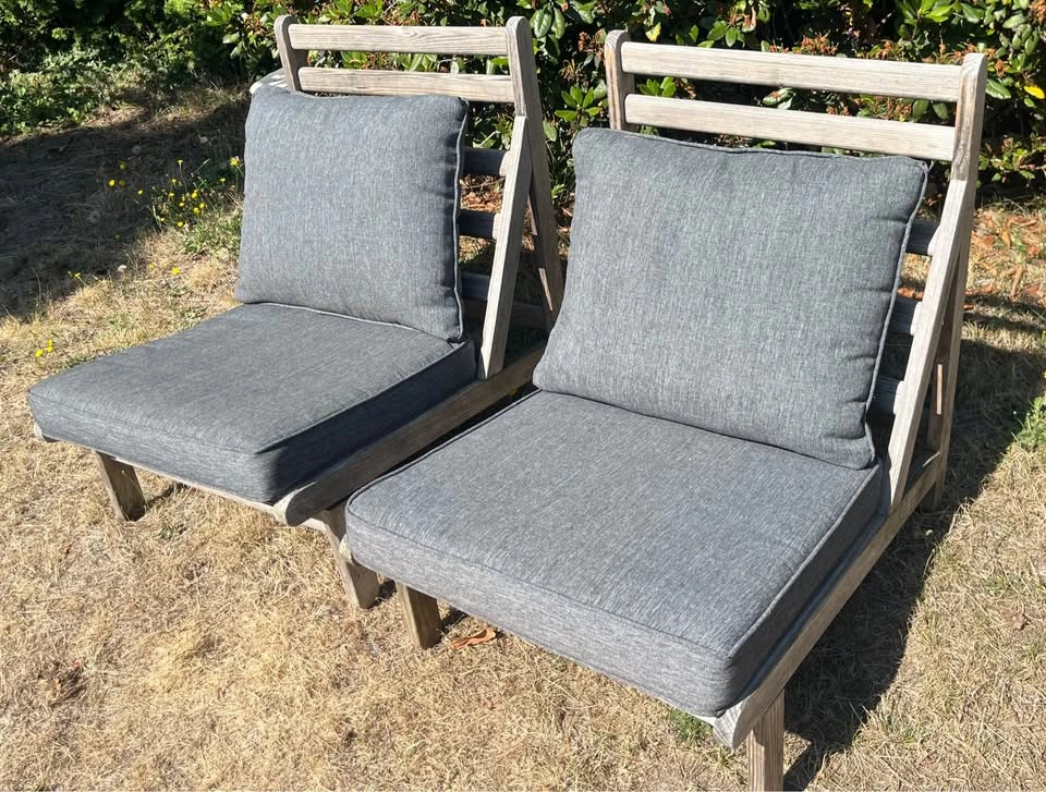 (can deliver) Dark Grey Patio Cushions – 2 Sets Available - photo 3