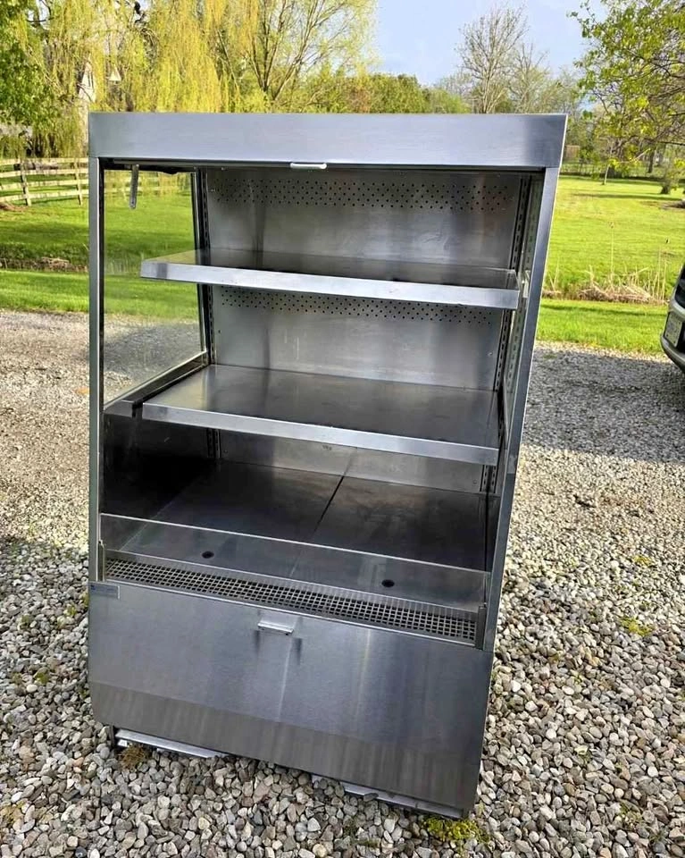 Commercial Stainless Steel Open-Air Merchandiser Refrigerator