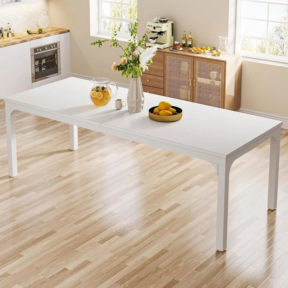 NEW-White Dining Table for 6-8 Person