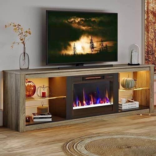 NEW-70 Inch TV Stand ( No Fireplace )
