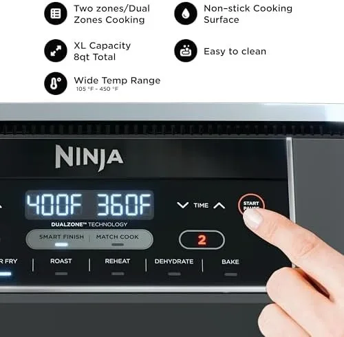 Ninja Foodi Air Fryer, 8 Qt DualZone, 6-in-1, Brand New - photo 2