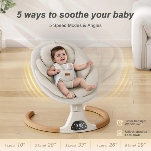 Monamii Baby Swing for Infants with Bluetooth and Music - photo 2