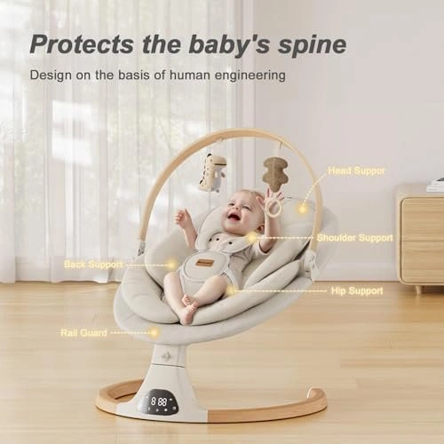 Monamii Baby Swing for Infants with Bluetooth and Music - photo 3