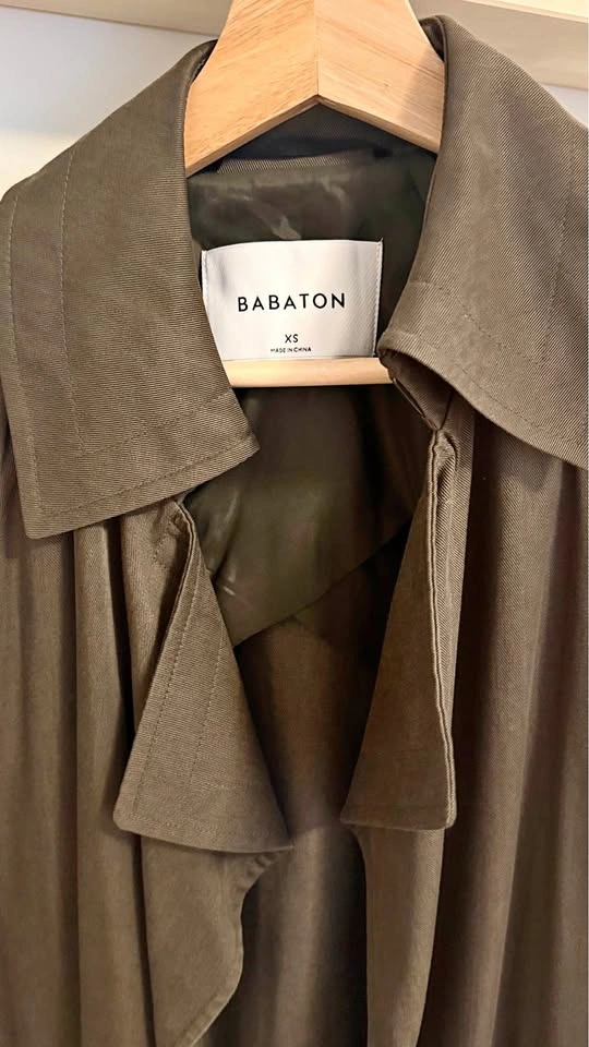 Babaton Olive Green Trench Coat from Aritzia