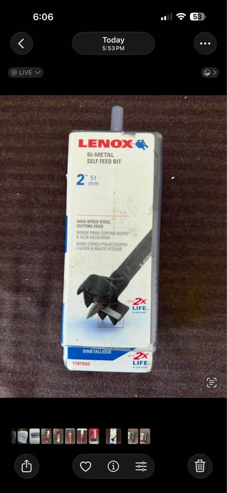 Lenox 2” bimetal self feeding drill bit - photo 5