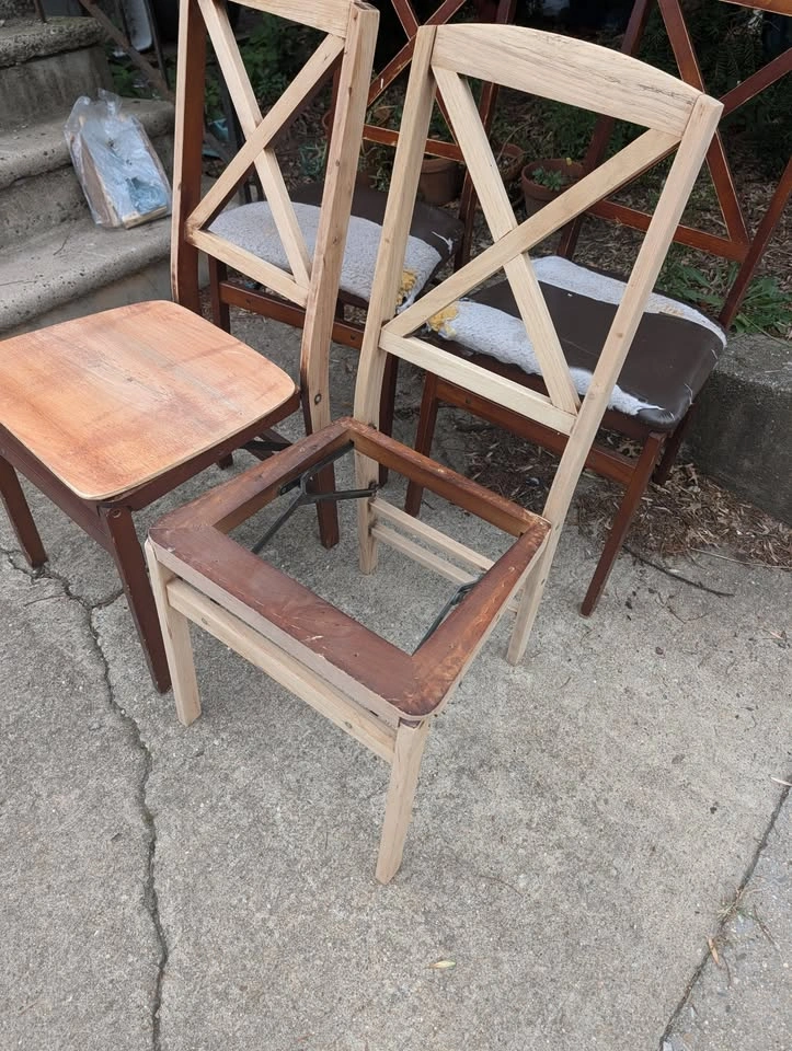 Vintage Mid-Century Solid Wood Folding Dining Chairs – Project S - photo 3