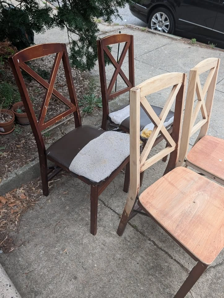 Vintage Mid-Century Solid Wood Folding Dining Chairs – Project S - photo 4