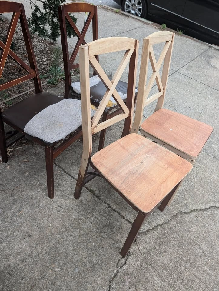 Vintage Mid-Century Solid Wood Folding Dining Chairs – Project S - photo 5