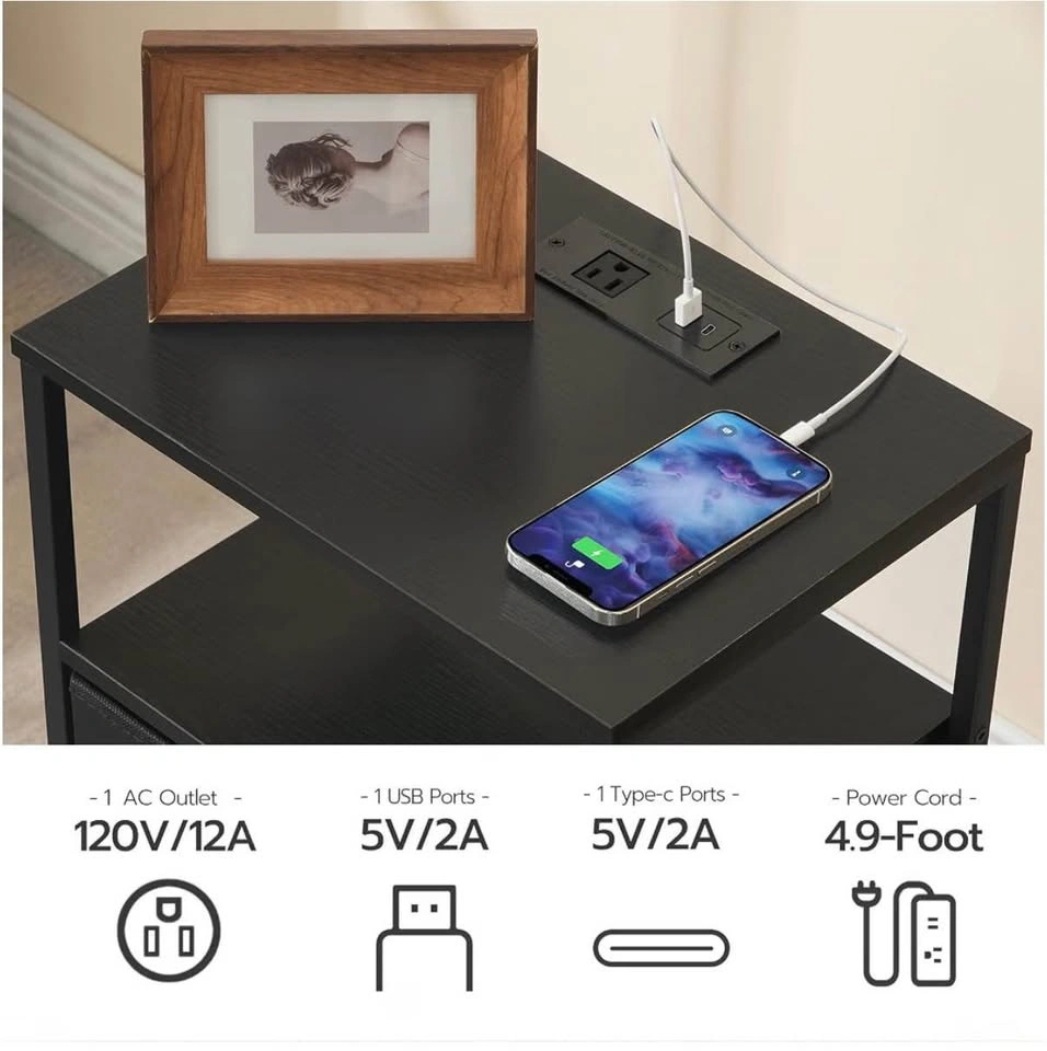 HOOBRO Nightstands with Charging Station - photo 3