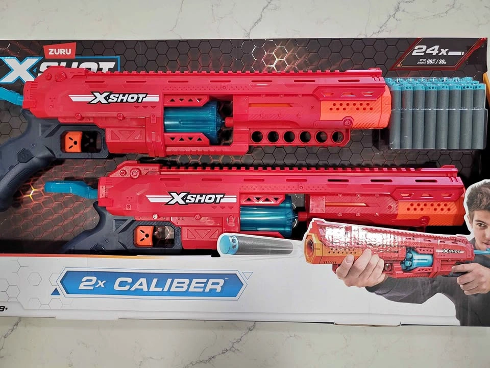 X-Shot Caliber Pump-Action Blaster (2-Pack Combo)