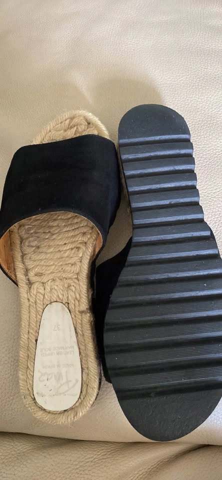 Pima 2 Black Genuine Suede Espadrille Mule Slides - photo 3
