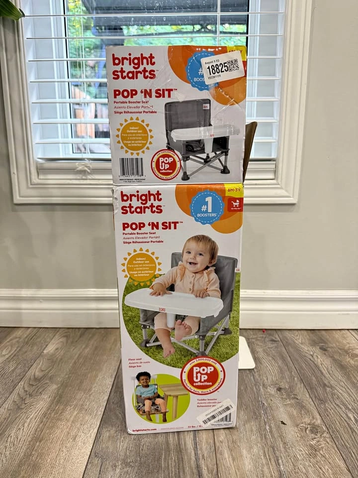 Bright Starts Pop ‘N Sit Portable Booster Seat – New