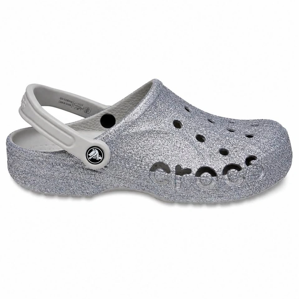 Crocs Glitter Clog Silver Sparkle Size 9- NEW