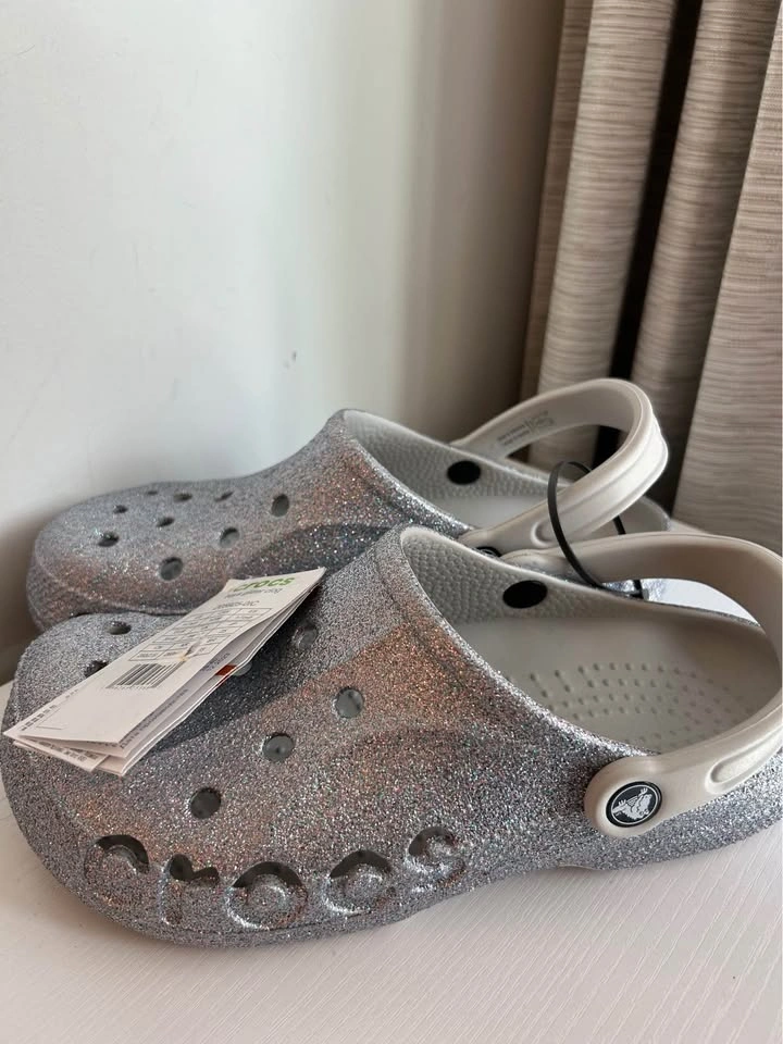 Crocs Glitter Clog Silver Sparkle Size 9- NEW - photo 2