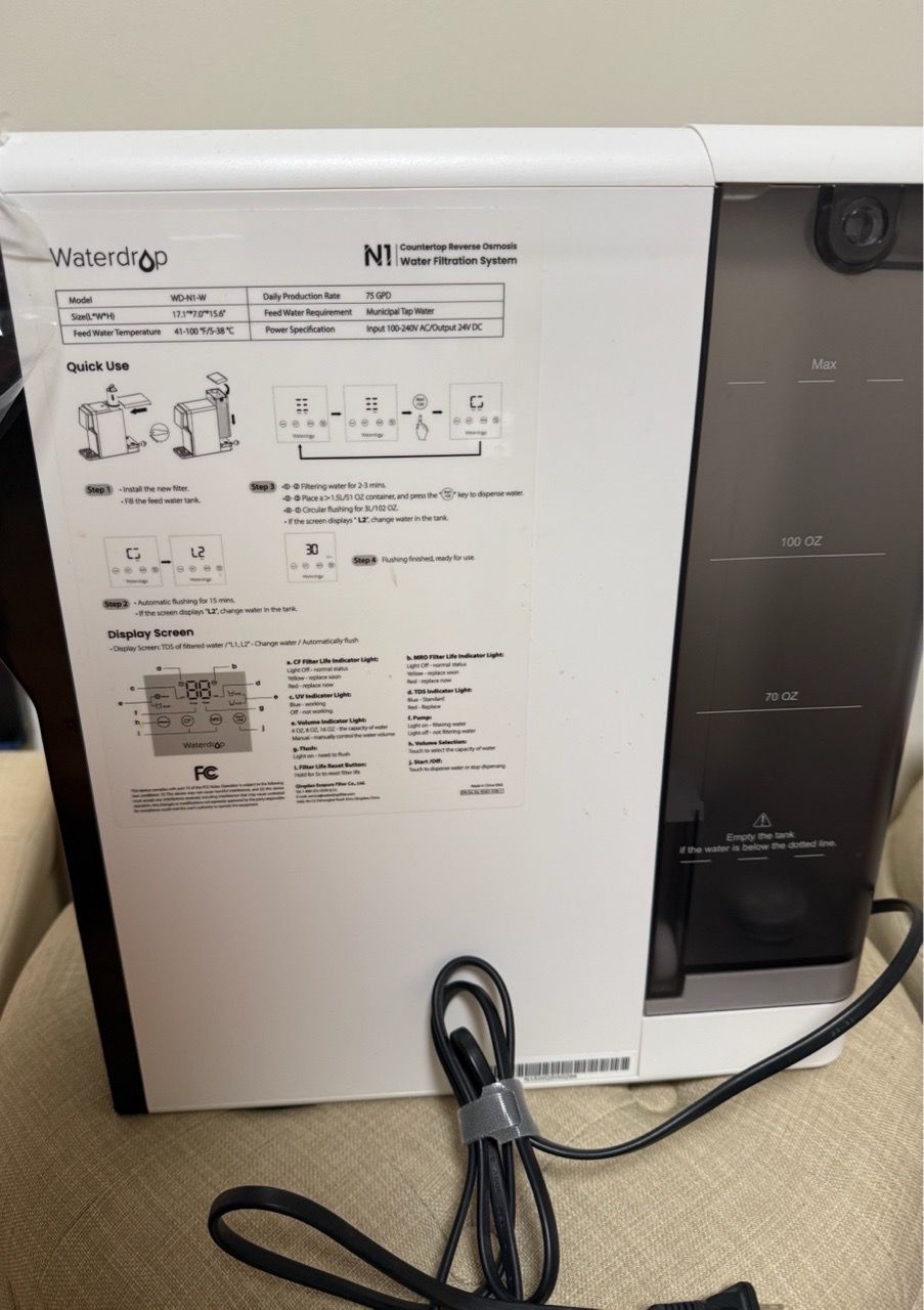 Waterdrop N1 Reverse Osmosis RO Countertop Water Filter - photo 2