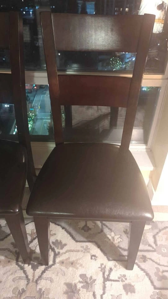 Set of 2 Dark Wood Dining Chairs - photo 2