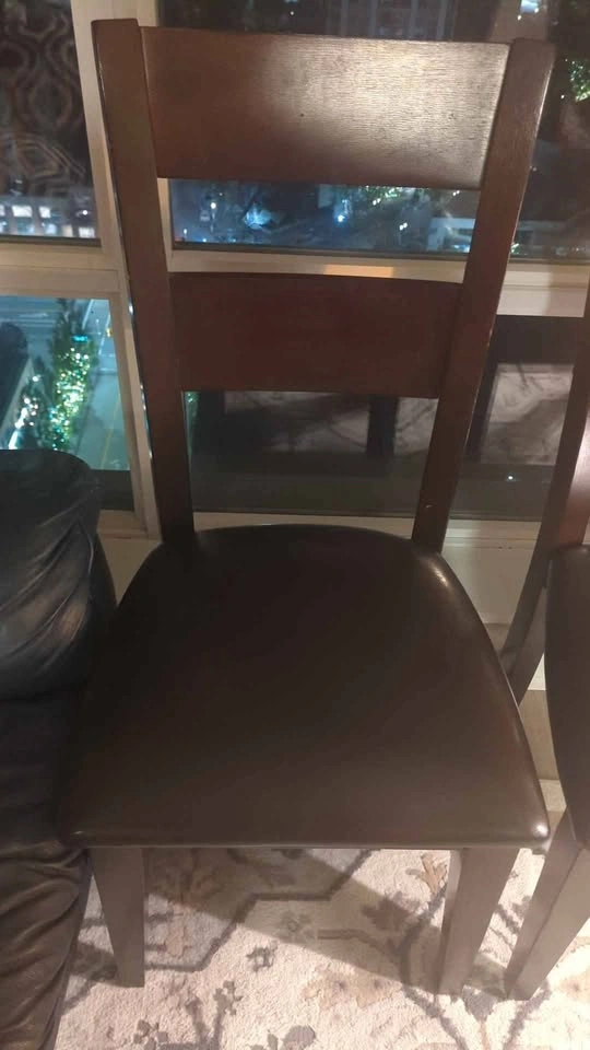 Set of 2 Dark Wood Dining Chairs - photo 3