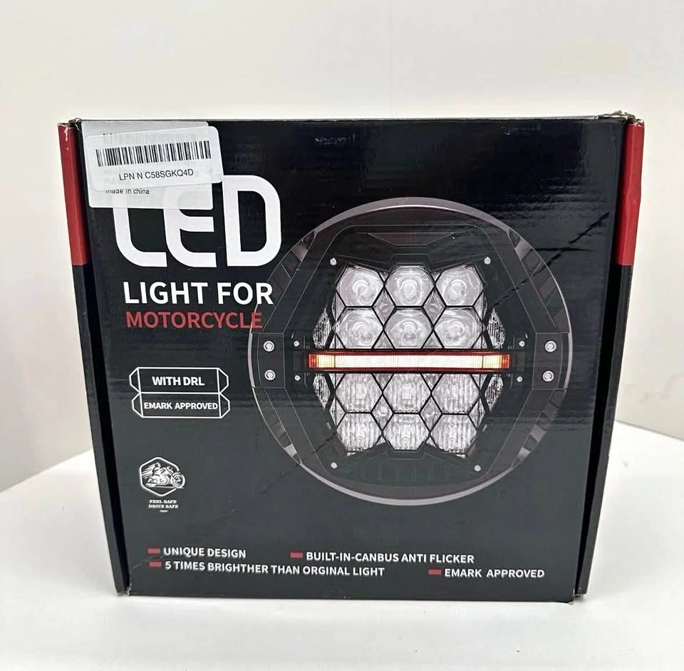 LED Motorcycle Headlights With Amber DRL Hi/Lo Beam