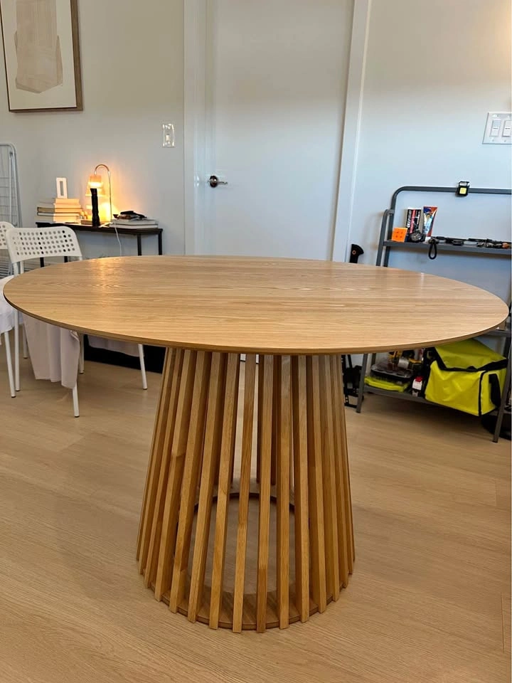Wooden oval dining table