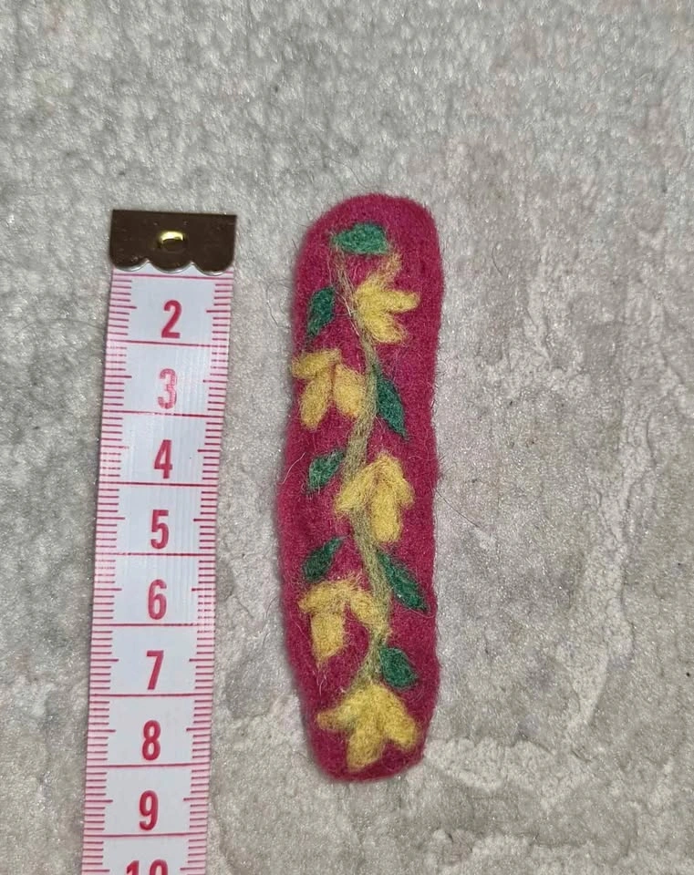 Handmade Needle Felted Floral Hair Clip