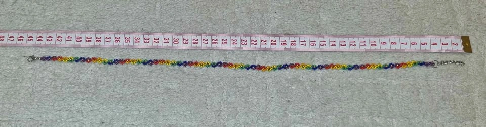 Handmade Rainbow Daisy Seed Bead Choker / Flower Necklace