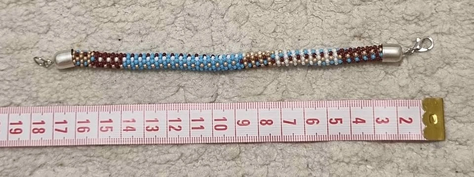 Delicate Beaded Rope Bracelet – Turquoise, Burgundy & Cream