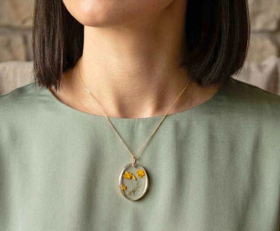 Handcrafted Botanical Resin Pendant