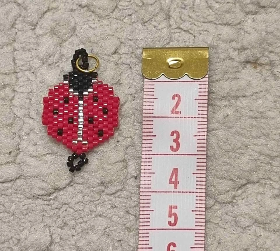Handmade Beaded Ladybug Pendant