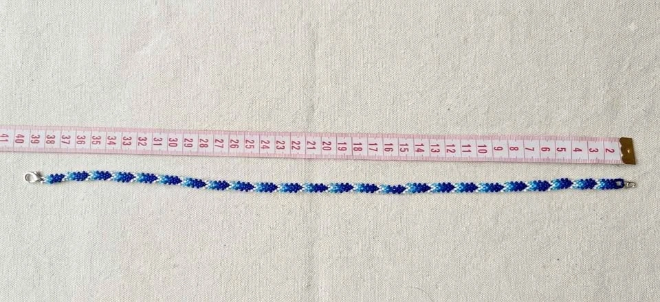Handcrafted Ocean Blue Gradient Beaded Necklace