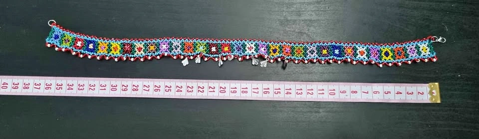 Handmade Beaded Choker Necklace – Colorful Tribal Style