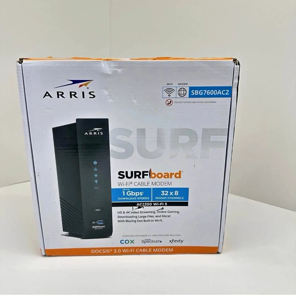 ARRIS SURFboard SBG7600AC2 DOCSIS 3.0 Wi-Fi Cable Modem NEW