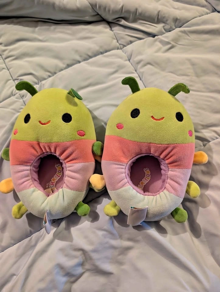 Squishmallows Caterpillar Slippers kids Size 11-12
